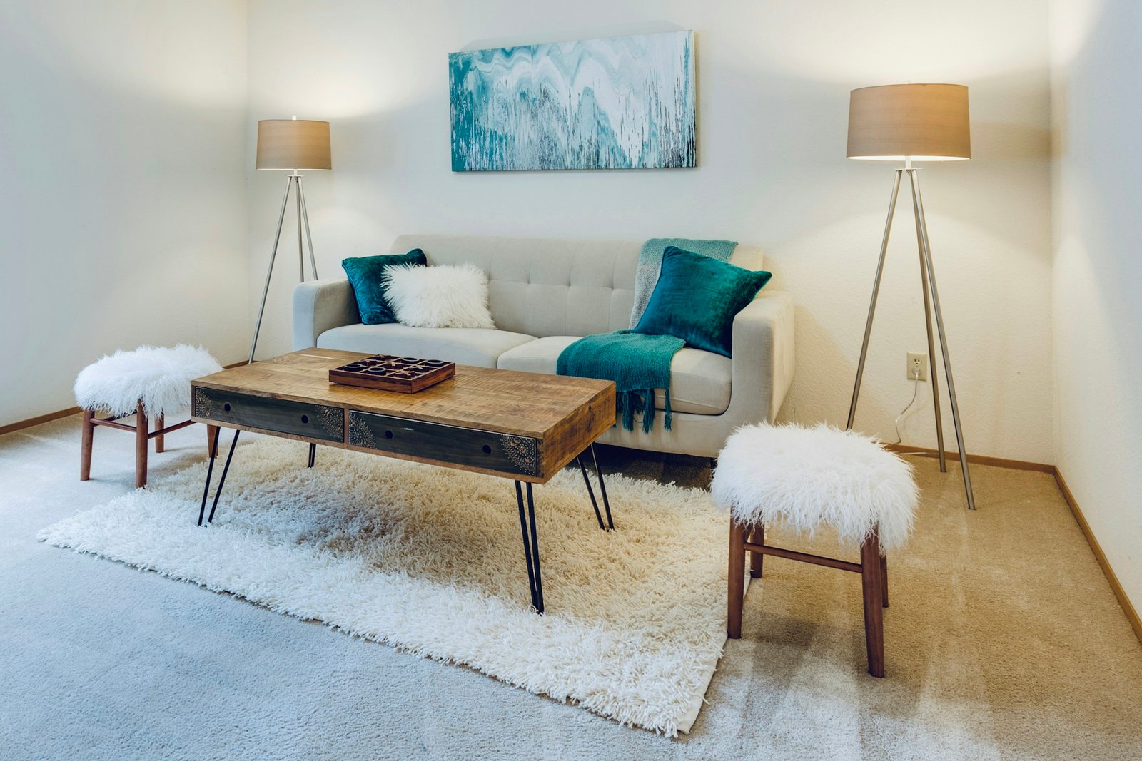 Quiet reading area in a residential interior